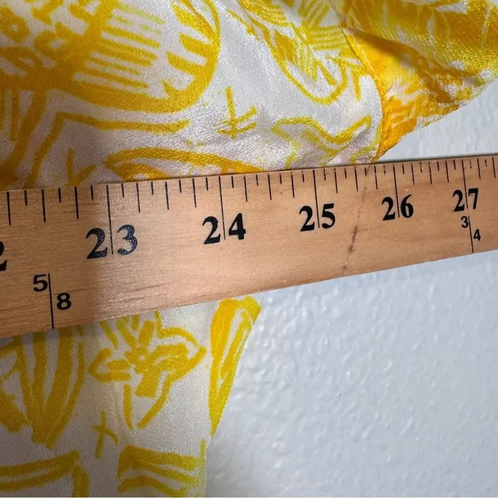 Anthropologie Lilka Yellow Printed Swimsuit Coverup Womens XS Beachy Summer_12